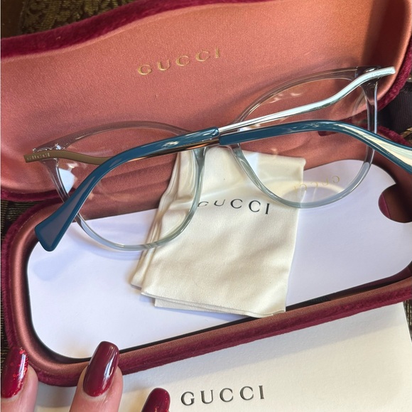 Authentic GUCCI 53mm Semi cat eye Acetate/Metal Optical Glasses New🔥 - Picture 6 of 11